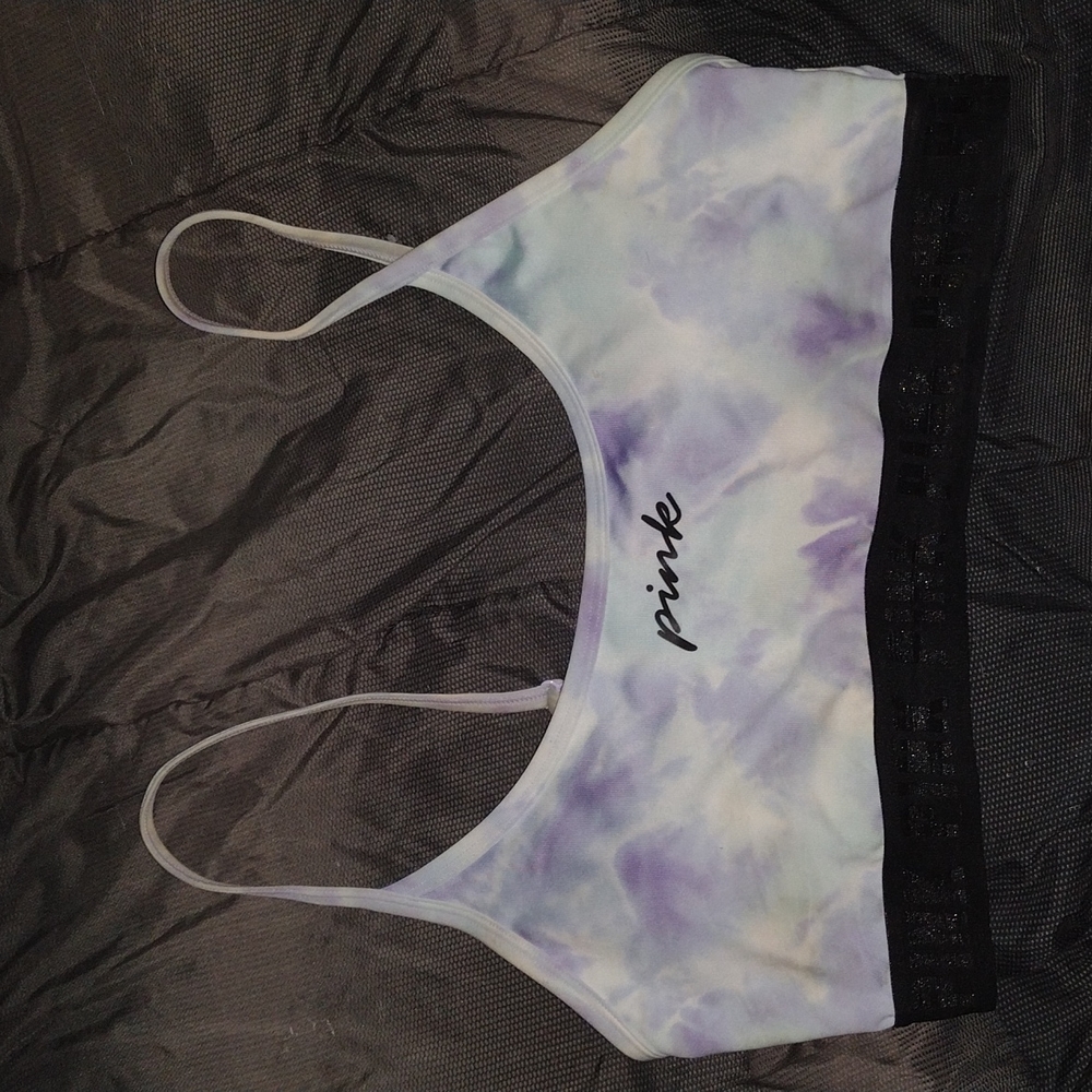 Victoria's Secret PINK Tie Dye Logo Sports Bra EUC